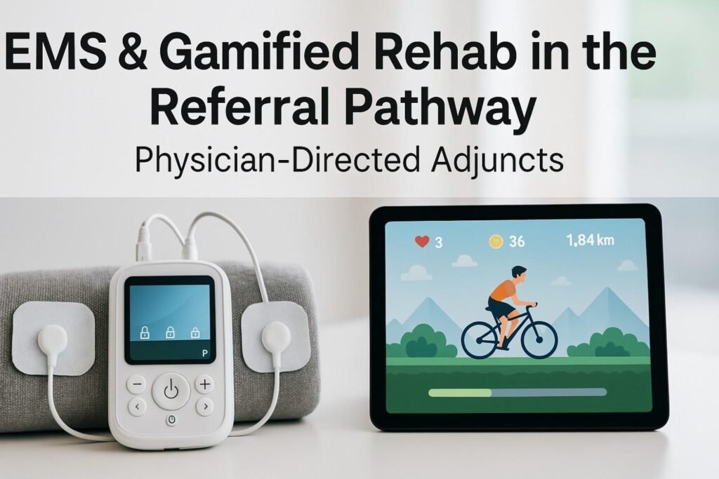 EMS & Gamified Rehab in the Referral Pathway: Physician-Directed Adjuncts