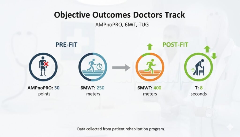 Objective Outcomes Doctors Track: AMPnoPRO, 6MWT, TUG Pre-Fit and Post-Fit